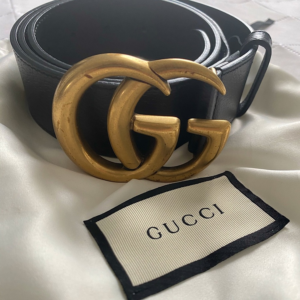 AUTHENTIC Wide Leather Gucci Belt Size 95